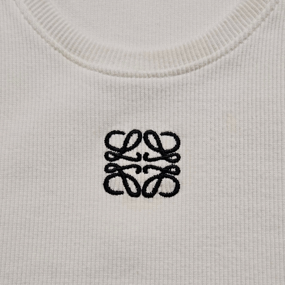 Loewe Anagram Ribbed Knit Tank Top In White Women's Size Medium - Picture 5 of 10